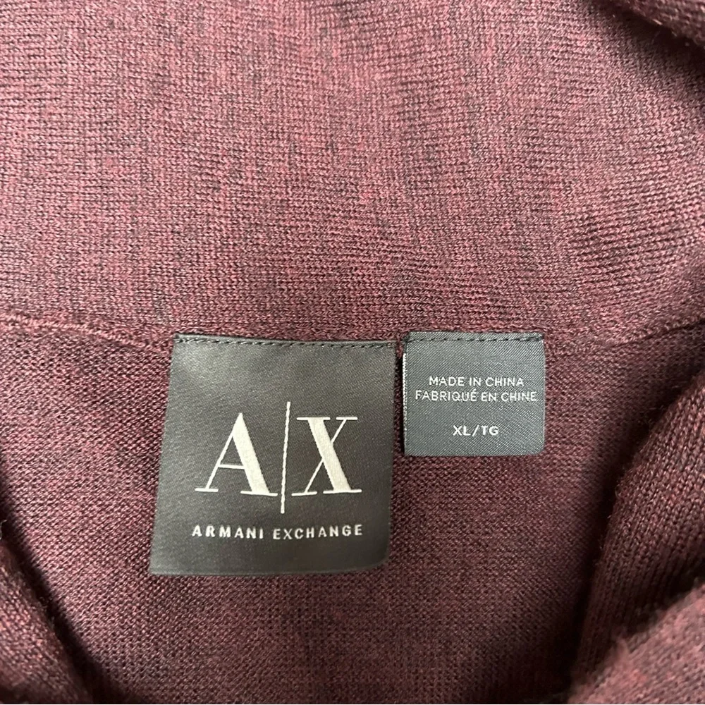 Armani Exchange Merino Wool Shawl Neck Pullover Sweater